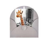 Giraffe In New York Printing Vertical Blank Paper Holiday Greeting Thankful For You (Thinking Of You Card Birthday Card)