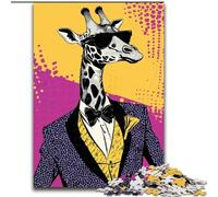 Giraffe in Suit Jigsaws 1000 Pieces for Teenagers, Family Game Stress Reliever Difficult Challenge Great Gifts And Toys (size 50x75cm)