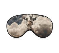 Giraffe in The Clouds Sleep Mask for Women Men Side Sleeper Eye Cover with Adjustable Strap Soft Breathable Blackout Mask Slip-Free Deep Sleeping Travel Essentials
