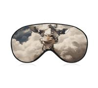 Giraffe in The Clouds Sleep Mask Light Block-Out Eye Mask for Side Sleeper Pressure-Free Soft Night Blindfold with Adjustable Strap Breathable Sleep Eye Cover for Travel