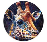 Giraffe Ink Painting JigsawPuzzle 1000 Pieces for Adults Round JigsawPuzzle 1000 Pieces for Adults for Home Decor, Ideal Christmas & New Year Gift for Teenagers 67.5x67.5cm