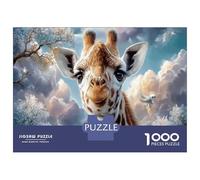 Giraffe Jigsaw Puzzle for Game 1000 Pieces Cloud-Filled Sky Beginners Puzzle Starters Anxiety Relief Secret Santa Gift 52x38cm/1000pcs