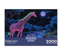 Giraffe Jigsaw Puzzles 1000 Pieces Challenge Toy for Adults,Natural Ecology Impossible Jigsaw Puzzles 1000 Piece Educational Game 38x26cm/1000pcs