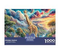 Giraffe Jigsaw Puzzles, 1000 Pieces Impossible Puzzle Challenge Toy for Adults& Kids Age 12 Years Up 38x26cm/1000pcs