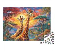 Giraffe Jigsaw Puzzles, 1000 Pieces Impossible Puzzle Challenge Toy for Adults& Kids Age 12 Years Up 38x26cm/1000pcs