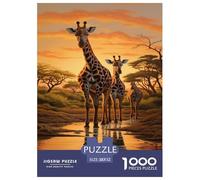 Giraffe Jigsaw Puzzles Puzzles for Adults Kids. 1000 Pieces Animal Impossible Challenge Toy Educational Game Home Decoration for Educational Games Gifts 52x38cm/1000pcs
