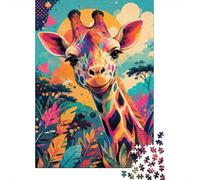 Giraffe Jungle Leaves 1000pcs Mini Puzzle For Adults Challenging