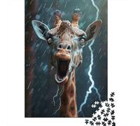 Giraffe Lightning 1000 Piece Jigsaw Puzzle, 70x50cm/1000pcs, for Adults, January Puzzle Activity, Winter Downtime And A Fresh Start