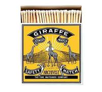 Giraffe Long Matches, Luxury Giant Square Art Matchbox, White Tipped Coloured Large Matchsticks, Candles Fireside Housewarming Gift Retro
