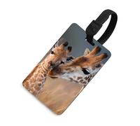 Giraffe Love Luggage Tag for Suitcase Cute ID Tags Travel Baggage Identifier Labels Black-Style