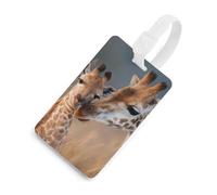 Giraffe Love Luggage Tag for Suitcase Cute ID Tags Travel Baggage Identifier Labels White-Style