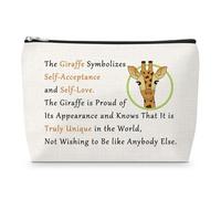 Giraffe Lover Gift for Women Makeup Bag Giraffe Themed Gifts for Teens Daughter Sister Inspirational Gifts for Friends Christmas Birthday Graduation Gift for Animal Lover Bestie BFF Cosmetic Pouch