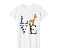 Giraffe Lover Gift Love Giraffes Value Graphic T-Shirt, Women, White, S
