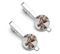 Giraffe Mama Love Little Funny Tie Clip for Men Necktie Metal Tie Bar Pinch Clasp for Wedding Business