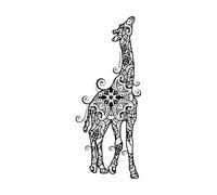 Giraffe Mandala Vintage Decorative Elements Oriental Pattern Wall Decals PVC 48x119cm Glass Stickers Black