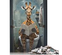 Giraffe Morning Business 500 Piece Jigsaw Puzzle 500 Piece Jigsaw Puzzles for Adults & Families- Wooden Jigsaw Puzzles for Adults Kids Gifts 500pcs (52x38cm)