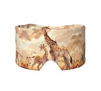 Giraffe Mother and Child Adjustable Sleep Eye mask and Earmuffs, Unisex Side Sleeping Headband (26.8 * 4.3 inches), Indoor and Outdoor Travel Yoga Comfort Cover,