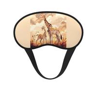 Giraffe Mother and Child Blackout Sleep Mask,Soft Polyester, Anti-Light, Stylish,Suitable for Men and Women,for Daily Work and Outdoor Travel.