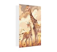 Giraffe mother and child Greeting card, blank inner page, includes envelope, 10 cm x 15 cm, for anniversary and party invitations.