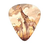 Giraffe mother and child Guitar picks, thin, medium, heavy, 12 pieces, suitable for guitar, bass, electric guitar, ukulele, wear-resistant guitar picks,