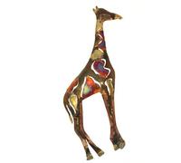 Giraffe multi-coloured recycled metal wall hanging 40cm high - fair trade and hand made from copper and tin for Tumi in Mexico