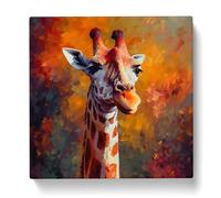 Giraffe Neo Impressionism Canvas Wall Art Print 20x20 Inch