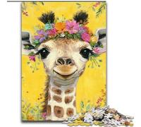 Giraffe Oil Painting Jigsaw Puzzles for Adults 1000 Piece Puzzle, Staycation Kill Time Birthday Present, Gifts, Wall Art for 14+ (size 50x75cm)