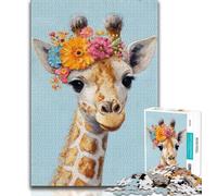 Giraffe Oil Painting Jigsaw Puzzles for Teenagers 1000 Piece Puzzle,Educational Games Wall Decoration Unique Birthday And Xmas Gifts (50x75cm)