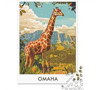 Giraffe Omaha 1000-Piece Jigsaw Puzzle for Adults, 38x26cm/1000pcs, Relaxing Screen-Free Hobby, Weekend Downtime And Time at Home