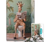 Giraffe on The Toilet 1000 Pieces Jigsaw Puzzles for Adults And Teens,Help The Brain Exercise Addictive Toys to Cultivate Patience Great Gift (50x75cm)
