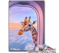 Giraffe Outside The Airplane Window 2000 Pieces Jigsaw Puzzle for Adults& Teens,Challenging Game And Family Play for Is Ideal As A Gift for The Whole Family (70X100cm)