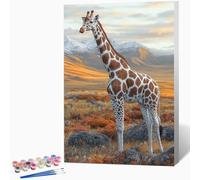 Giraffe Paint by Numbers for Adults, Animal Adult Paint by Numbers Canvas Kits, Hobbies for Adults Women, DIY Color Oil Painting Acrylic Painting for Beginners, Gifts, Room Decor 16x24 inch -WX25108