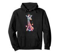 Giraffe Paint Splatter Poster Style Colorful Art Graphic Pullover Hoodie