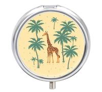 Giraffe Palm Tree Pill Box Mini Pill Case Pocket Pill Case for Men Travel Pill Box Cute Pill Organizer 3 Compartment Medicine Pill Organizer Pill Container Pill Holder