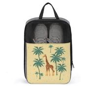Giraffe Palm Tree Shoe Bag Travel Shoe Organizer Water-Resistant Shoe Pouch with Zipper Sneaker Dust Bag, gray, One Size, Modern