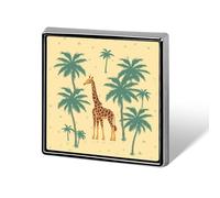 Giraffe Palm Tree Square Lapel Pin Women's Novelty Buttons & Pins Metal Badge Cute Brooch Pin Retro Pinback Badge Fashion Bag Pins for Hat Backpacks Tie Suit Wedding Party Accessory
