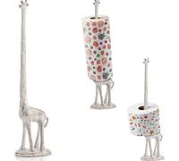 Giraffe Paper Towel Holder for Kitchen or Decorative Toilet Paper Stand for Bathroom - Unique Antique, Vintage, Whimsical Animal Design Roll Dispenser for Home Decor