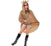 Smiffy's Adult Unisex Giraffe Party Poncho, Drawstring Bag, Party Ponchos, -