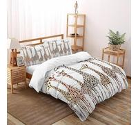 Giraffe Pattern Bedding Set Floral Printed Animal Themes Wildlife Duvet Cover Set Chic Breathable Quilt Cover Suitable for Family,couple,children with Pillow Super King(260x220cm)