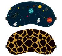 Giraffe Pattern Black Yellow 2-Pack Light-Blocking Soft Breathable Eye Patch Sleeping Masks