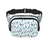 Giraffe pattern Print Square Double Layer bag Waist Bag Trendy Pack Travel Bag with Adjustable Bel, Black, One Size