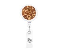 Giraffe Pattern, Retractable Badge Holder,Badge Reels Holder with ID Clip Alligator Clip
