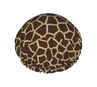 Giraffe Pattern,Shower Cap Nightcap Double Layer Waterproof Elastic Bath Cap Reusable Hair Cap