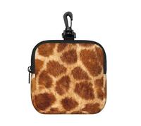 Giraffe Pattern, Square Zipper Storage Bag, Neoprene Coin Purse, Small Wallets, Change Pouch, Change Purse