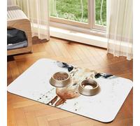 giraffe Patterned Pet Feeding Mat with Water-Absorbing PU Top & Rubber Base - Anti-Slip Dog Cat Food Mat for Cats, Dogs & Pets, 40x60cm