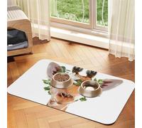 Giraffe Patterned Pet Feeding Mat with Water-Absorbing PU Top & Rubber Base - Anti-Slip Dog Cat Food Mat for Cats, Dogs & Pets, 40x60cm