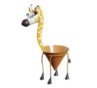 Giraffe Planter Garden Metal Animal Ornament Tall Round Plant Pot Statue Decor