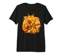 Giraffe Playing Guitar Graphic Boys Girls Guitar Lover Premium T-Shirt