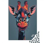 Giraffe Portrait Animal Puzzle for Adults 1000 Pieces, Giraffe Themed Jigsaw Puzzle, Gift for Quiet Evenings, 38x26cm/1000pcs