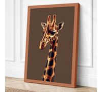 Giraffe Portrait Boho Canvas Wall Art Print 36x24 Inch (91 x 61 cm)